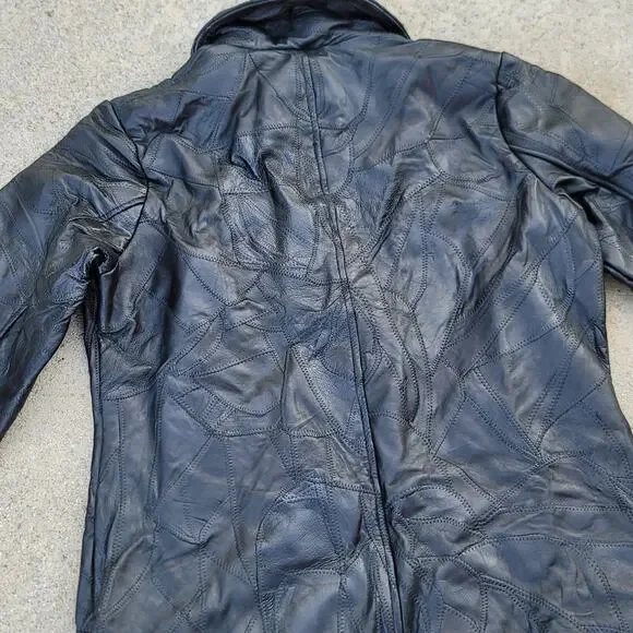 Vtg PB Basics Quilted Leather Jacket - Picture 4 of 7